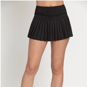 Gold Hinge Women's Black Pleated Tennis Skirt Skort Shorts w/ Pockets size XS
